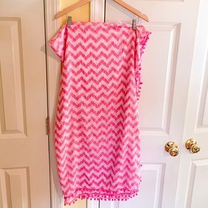 Lilly - Hot Pink and White Beach Coverup